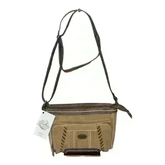 BOC Beige/Brown Handbag Crossbody Purse EUC - Picture 1 of 7